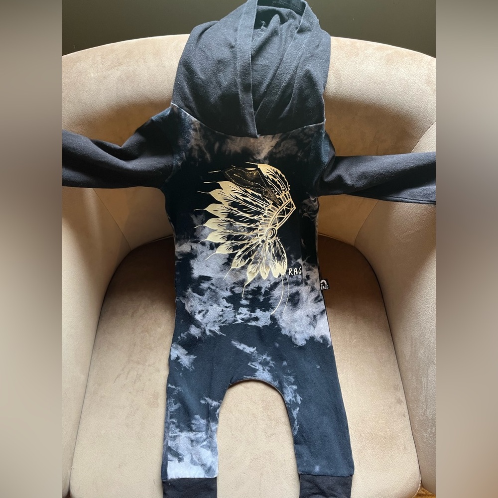Rags hooded native romper.